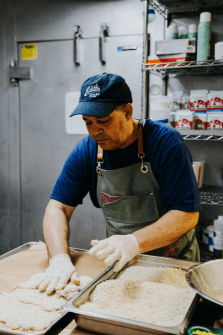 Prep at Edith's Sandwich Counter